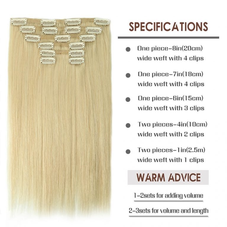 Clip-in Hair Extensions 18 & 20 Inch Blonde 100% Remy Human Hair Extensions - SMOKKIN