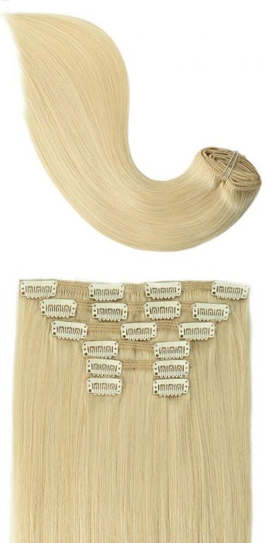 Clip-in Hair Extensions 18 & 20 Inch Blonde 100% Remy Human Hair Extensions - SMOKKIN