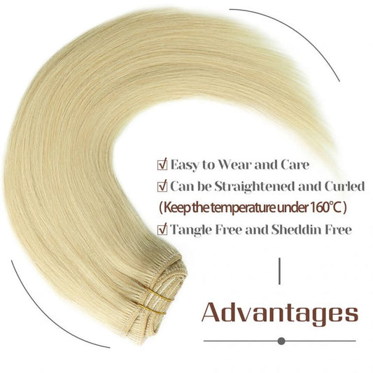 Clip-in Hair Extensions 18 & 20 Inch Blonde 100% Remy Human Hair Extensions - SMOKKIN