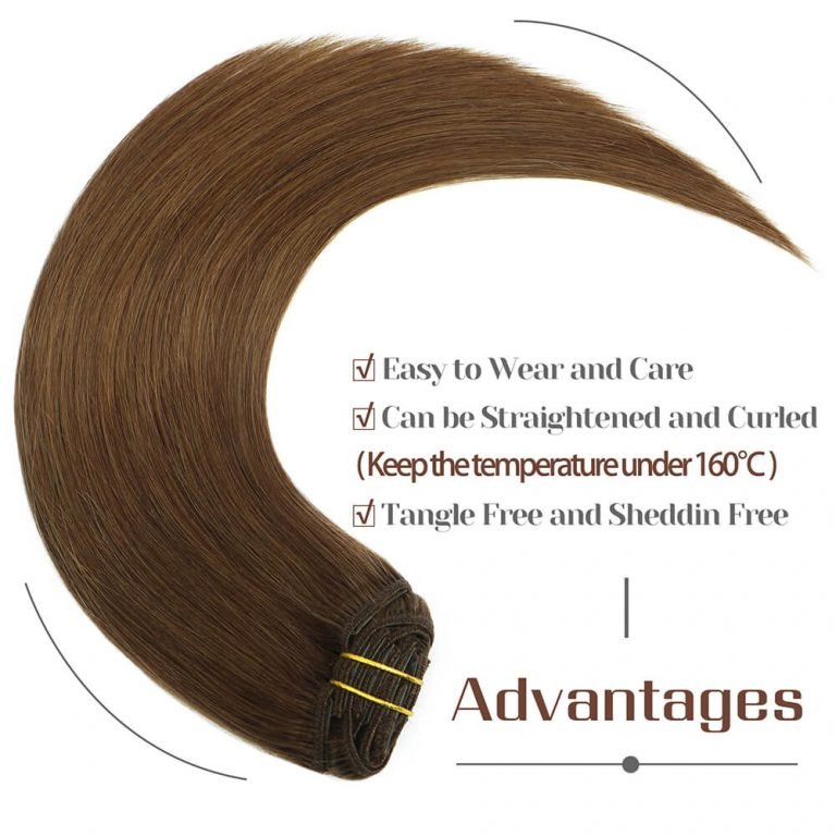 Clip-in Hair Extensions 18 & 20 Inch Chestnut 100% Remy Human Hair Extensions - SMOKKIN