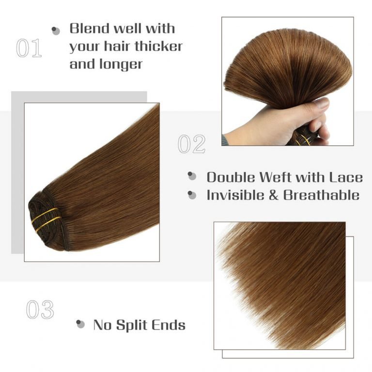 Clip-in Hair Extensions 18 & 20 Inch Chestnut 100% Remy Human Hair Extensions - SMOKKIN