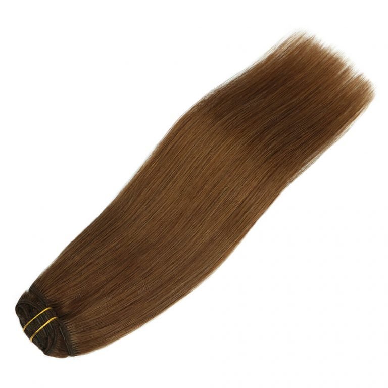 Clip-in Hair Extensions 18 & 20 Inch Chestnut 100% Remy Human Hair Extensions - SMOKKIN