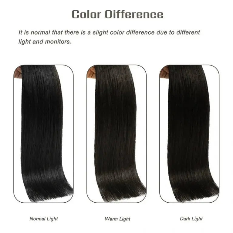 Clip-in Hair Extensions 18 & 20 Inch Jet Black 100% Remy Human Hair Extensions - SMOKKIN