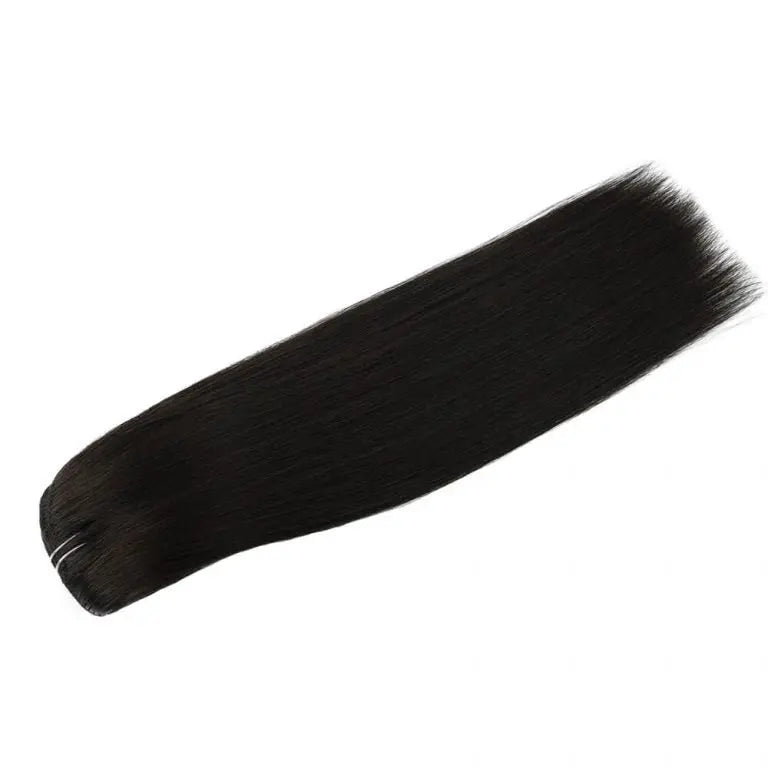 Clip-in Hair Extensions 18 & 20 Inch Natural Black 100% Remy Human Hair Extensions - SMOKKIN